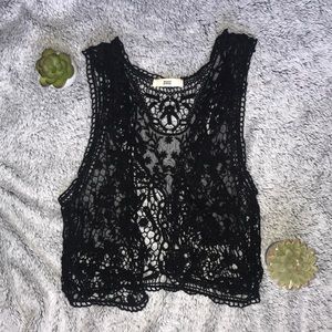 Black Lace Vest OSFM